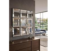 DEENZ Pack Of Contemporary Black Square Shape Wall Hanging Mirror Bevelled Edges Styte Plastic Framed Home Furniture Décor Present Idea 25x1.8Cm (9)