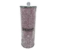 DEENZ Pink Crushed Diamond Glass Spaghetti Jar Crystal Storage