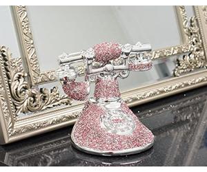 Deenz Pink Crushed Diamond Stunning Telephone Sparkle Ornament Bling Retro Style Ornament Gift