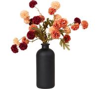 Deenz Pom-Pom Plastic Flower Set Arrangement Sleek Ceramic Black Decorative Vase Stunning Floral Display Vibrant Colours 54X37 Cm