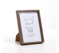 DEENZ Raye Snow White Double Mounted 6x4'' Photo Frame Rustic Edges Dark Brown Wood Effect Hang Or Stand Both Ways Single Picture Landscape/Portrait Gallery Decor Home Centrepiece 20.3 X 15.2 X 2.5 Cm