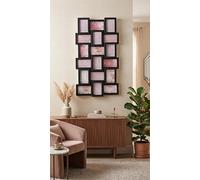 DEENZ Rectangle 18 Multi-Opening New Border Linnig Design 2 Wall Hanging 6 X 4 '' Photo Frame Collage Plastic Home Décor Picture Display Large Gallery Both Orientation 102x53Cm (BLACK)