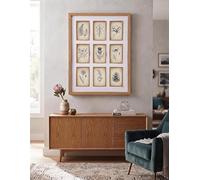 DEENZ Rectangle 9 Multi-Openings Wall Hanging Inlay Collage Photo Frame 6 X 4'' Aperture Mounted Picture Home Décor Large Display 63x48x2.7Cm, OAK