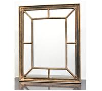 DEENZ Rectangle Antique Window Wall Mirror Stylish Black Gold