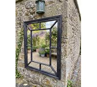 DEENZ Rectangle Antique Window Wall Mirror Stylish Black Silver
