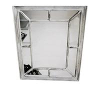 DEENZ Rectangle Antique Window Wall Mirror Stylish White Rustic