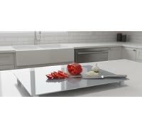 DEENZ Rectangle Universal Hob Cover Plate Grey Tempered Glass Non Slip Feet 5Mm Thick Dishwasher Safe Worktop Saver Anti Slip Elastic Chopping Board Sleek Surface 80 X 52 Cm (Hob Cover + 4 X Feet)