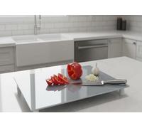 Deenz Rectangle Universal Hob Cover Plate Grey Tempered Glass Non Slip Feet 5mm Thick Dishwasher Safe Worktop Saver 80 X 52 Cm