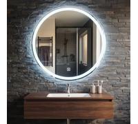DEENZ Round Bathroom Led Mirror Lights Illuminated Demister Pad Antifog Touch (60cm Round Design 2) (L8027)