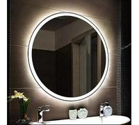Deenz Round Bathroom Led Mirror Lights Illuminated Demister Pad Antifog Touch Home Decor Luxury Design 2 50X50 Cm