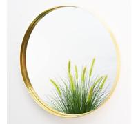 DEENZ Round Mirror Gold Deep Aluminium Frame Wall Mounted Mirror Bathroom Living Room A Must Have Mirror Very Good Size (100cm)