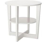 Deenz Round Side Table Lamp Coffee Table Hallway Living Room Furniture 2 Tier Home Decor End Table White 50 Cm Diameters