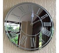DEENZ Round Sparkle Glitter Mirrored Wall Clock