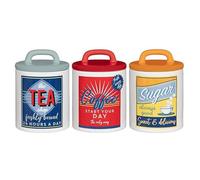 DEENZ Set 0F 3 Classic 50's Style Jar Retro Tea Coffee Sugar Canister