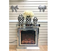 Deenz Set Of 2 Ceramic Crushed Diamond Bow Stylish Ornament 3D Wall Art Crystal Home Birthday Wedding décor gift 32X27Cm