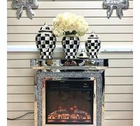 Deenz Set Of 2 Ceramic Crushed Diamond Bow Stylish Ornament 3D Wall Art Crystal Home Decor 32X27Cm