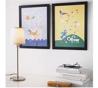 Deenz Set Of 2 Fiskbo A4 Photo Frames 21X30 Cm Fibreboard & Plastic Ideal For Certificates Pictures ( Black )