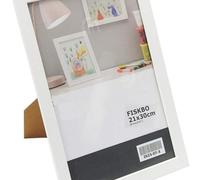 Deenz Set Of 2 Fiskbo A4 Photo Frames 21X30 Cm Fibreboard & Plastic Ideal For Certificates Pictures (White)