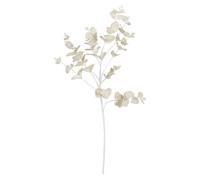 Deenz Set Of 2 Stems Metallic Silk Leaves Eucalyptus Spray Coated In Plastic Artificial Plant Rustic Centrepiece Cream 90X20X8 Cm
