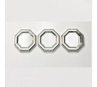 DEENZ Set Of 3 Champagne Art Decor Octagon Wall Mounted Mirror Home Décor 25Cm