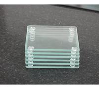 Deenz Set Of 30 Square Shaped Clear Glass 10Cm Coasters Dining Table Mats Kitchen Utensils Heat Resistant Luxurious Lifestyle Heavy Duty