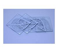 DEENZ Set Of 4 Clear Glass Leaf Printed Coaster 10X10