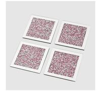 DEENZ Set Of 4 Crystal And Mirror Coaster Crushed Diamante Jewel Pink 10X10