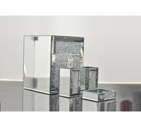 Deenz Set Of 4 Piece Crushed Jewel Diamond Bathroom Accessories With Soap Dispenser Toothbrush Holder Soap Holder & Bin In Silver