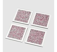 Deenz Set Of 4 Pink Crushed Diamond Coaster Glass Cup Mat Pink & Silver Crystal Mirror Display Gift Present For All Occassion Home Decor