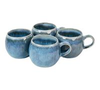 DEENZ Set of 4 Reactive Glaze Bulb Mugs Unique and Stylish Ceramic Mugs for Hot & Cold Beverages Ideal for Coffee, Tea, or Drinks (Blue)