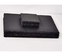 Deenz Set Of 4 X Slate Square Coasters 4 X Slate Rectangle Placemats, Black Home Décor