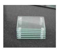 DEENZ Set Of 6 Clear Glass Coaster Heat Resistant 10X10