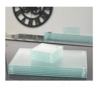DEENZ Set Of 6 Clear Glass Square Coasters 10X10 And Rectangle Placemats 20X30