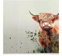 Deenz Set Of 6 Highland Cow Placemats Natural Cork Set Winter Highland Cow Scotland Drink Cup Mug Glass Table Protection Mat