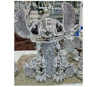 DEENZ Silver Crushed Diamond Stitch Ceramic Sparkly Shelf Sitter Ornament