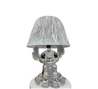 DEENZ Silver Crushed Diamond Stitch Table Lamp With Shade Ceramic
