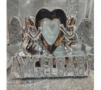 DEENZ Silver Diamond Ceramic Crushed Angel Baby With Wings Ornament