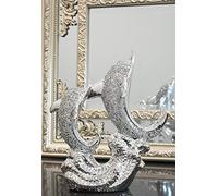 DEENZ Silver Dolphin Crushed Diamond Ornament Accessories For Living Room Office Home Badroom Decoration