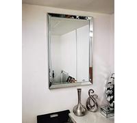 DEENZ Silver frame Decorative Mirror 90x60cm Rectangular Bathroom Wall Makeup Glass