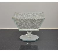 DEENZ Silver Glass Fruit Bowl Crushed Diamond Small Kitchen Storage Organizer Accessory Present Gifts for All