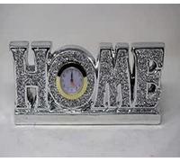 Deenz Silver Glass Sparkle Ornament Bling Crushed Diamond Crystal Jewel Home Letter With Clock