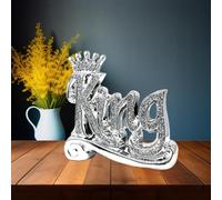 Deenz Silver KING Sparkle Ornament Crushed Diamond king decorative letter blocks sight words for room home decoration