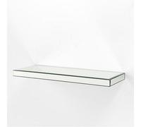 Deenz Silver Mirrored Glass Shelves Floating Wall Shelf Display Ladges Storage For Bedroom, Living And Hallway 40X15X5 Cm