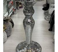 Deenz Silver Mirrored Side Table Modern Plant Stands Bed Side Sparkle End Table Romany Pearl 40X60Cm