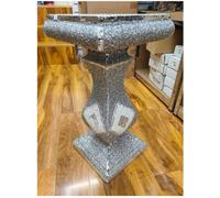 DEENZ Silver Side Table Crushed Diamond Glitter Mirrored End Table F055