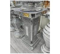 DEENZ Silver Side Table Crushed Diamond Glitter Mirrored End Table F058