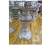 DEENZ Silver Side Table Crushed Diamond Glitter Mirrored End Table F066