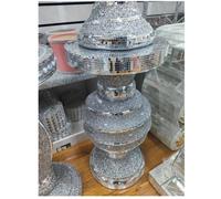 DEENZ Silver Side Table Crushed Diamond Glitter Mirrored End Table F067