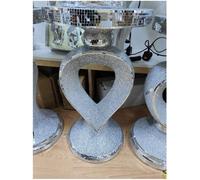 DEENZ Silver Side Table Crushed Diamond Glitter Mirrored End Table F068