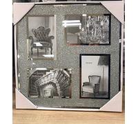 DEENZ Silver Sparkle Photo Frame Multi Picture Photo Frame For 4 Photos (35cmx35cm)